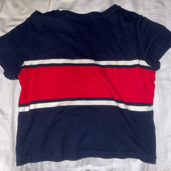 Navy blue, red and white striped tee. Women’s size small. - Picture 3 of 3
